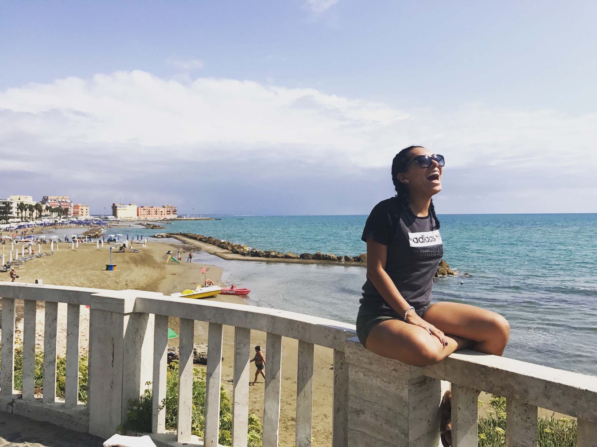 Jessica at Anzio Beach, Italy