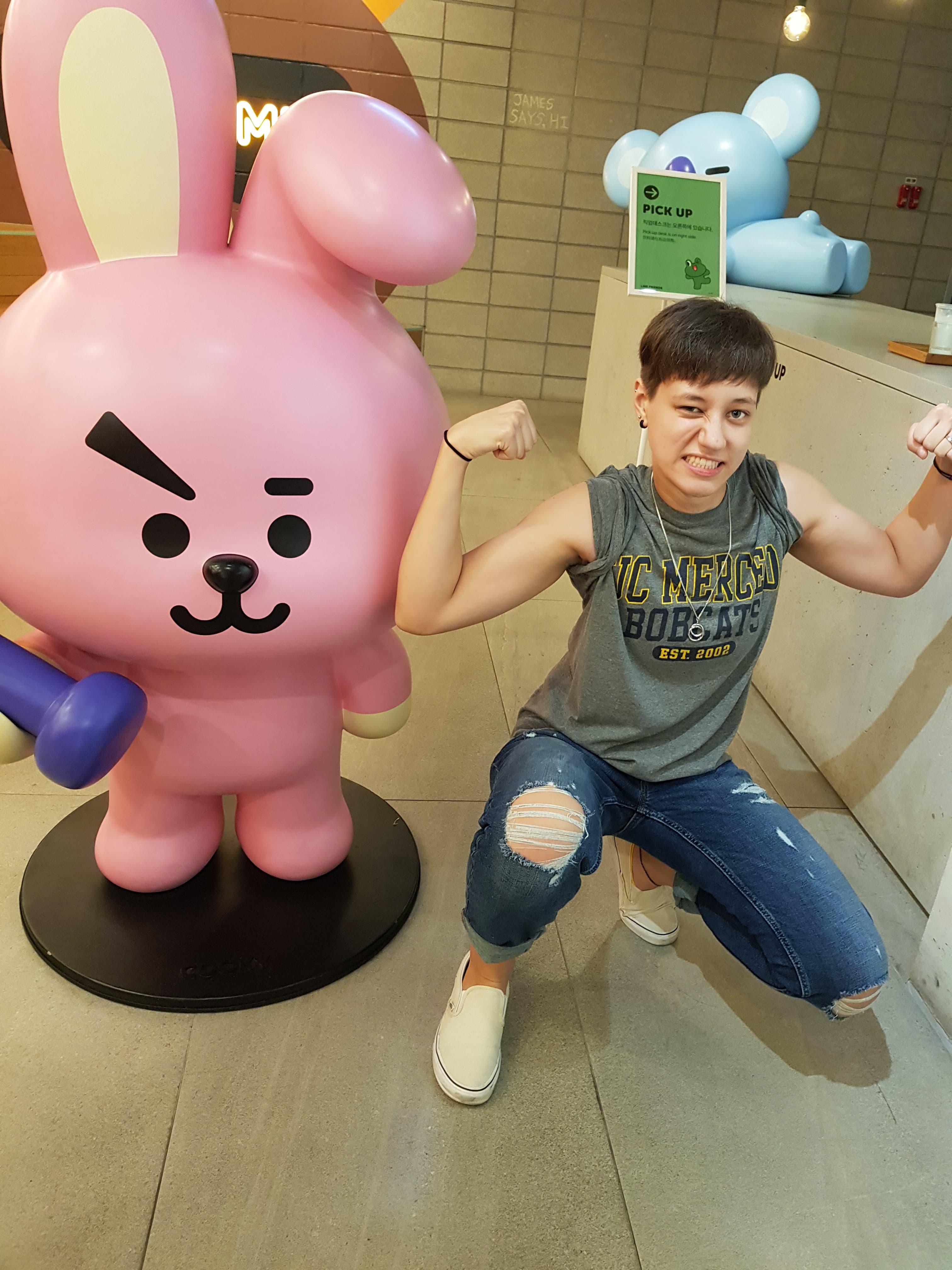 Flexing hard with Cooky. Visited the famous Line Friend's store and got to see all of the BT21 characters