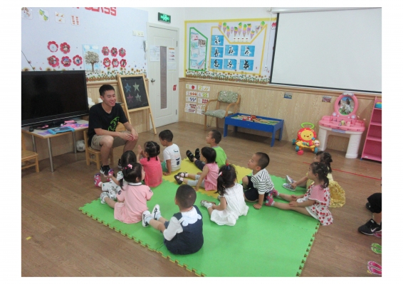 Preston giving a preschool lesson