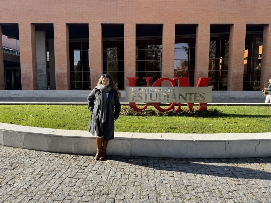 Hazel on her first day at the Complutense University of Madrid