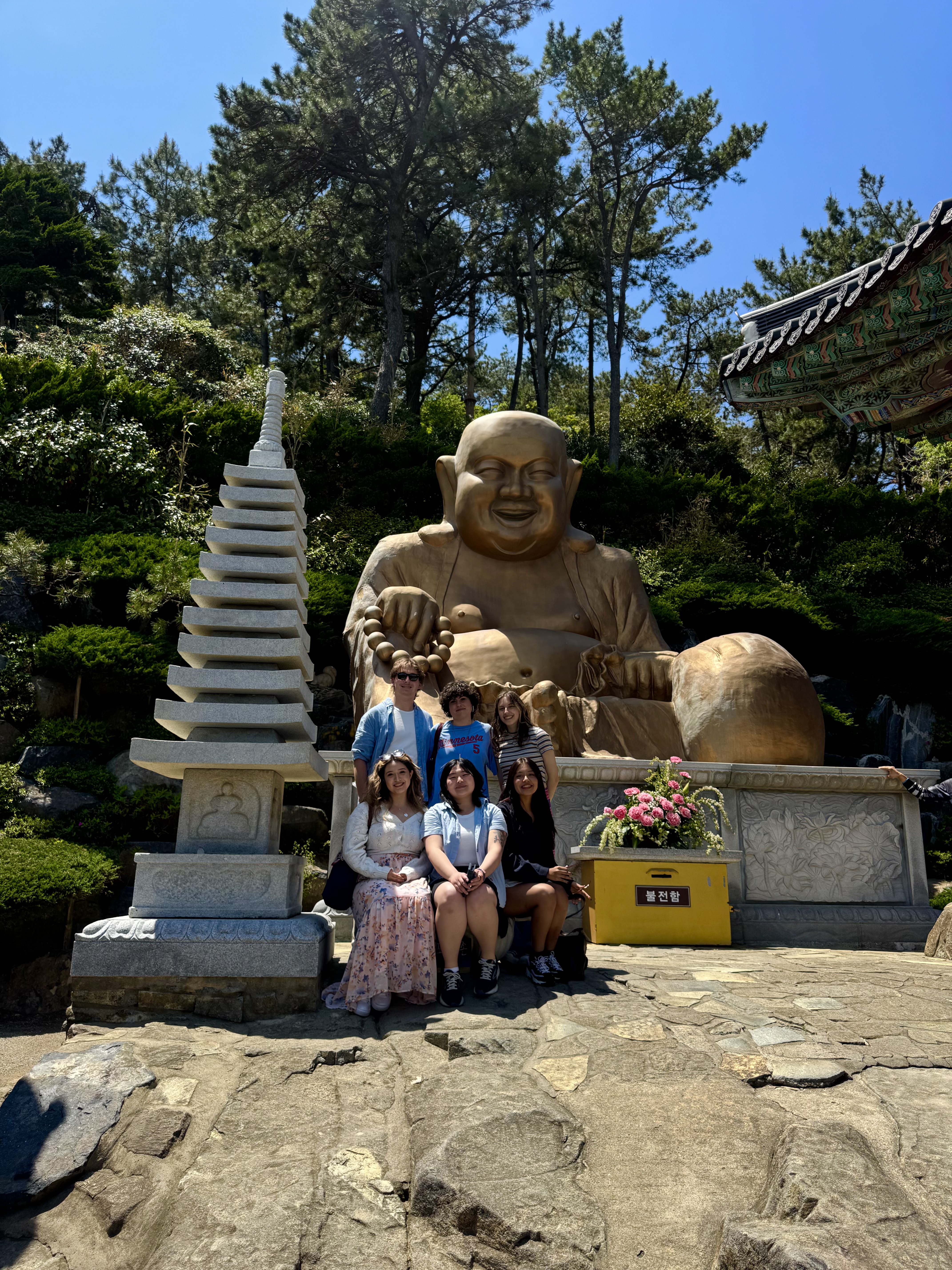 Hazel and friends at Haedong Yonggung Temple