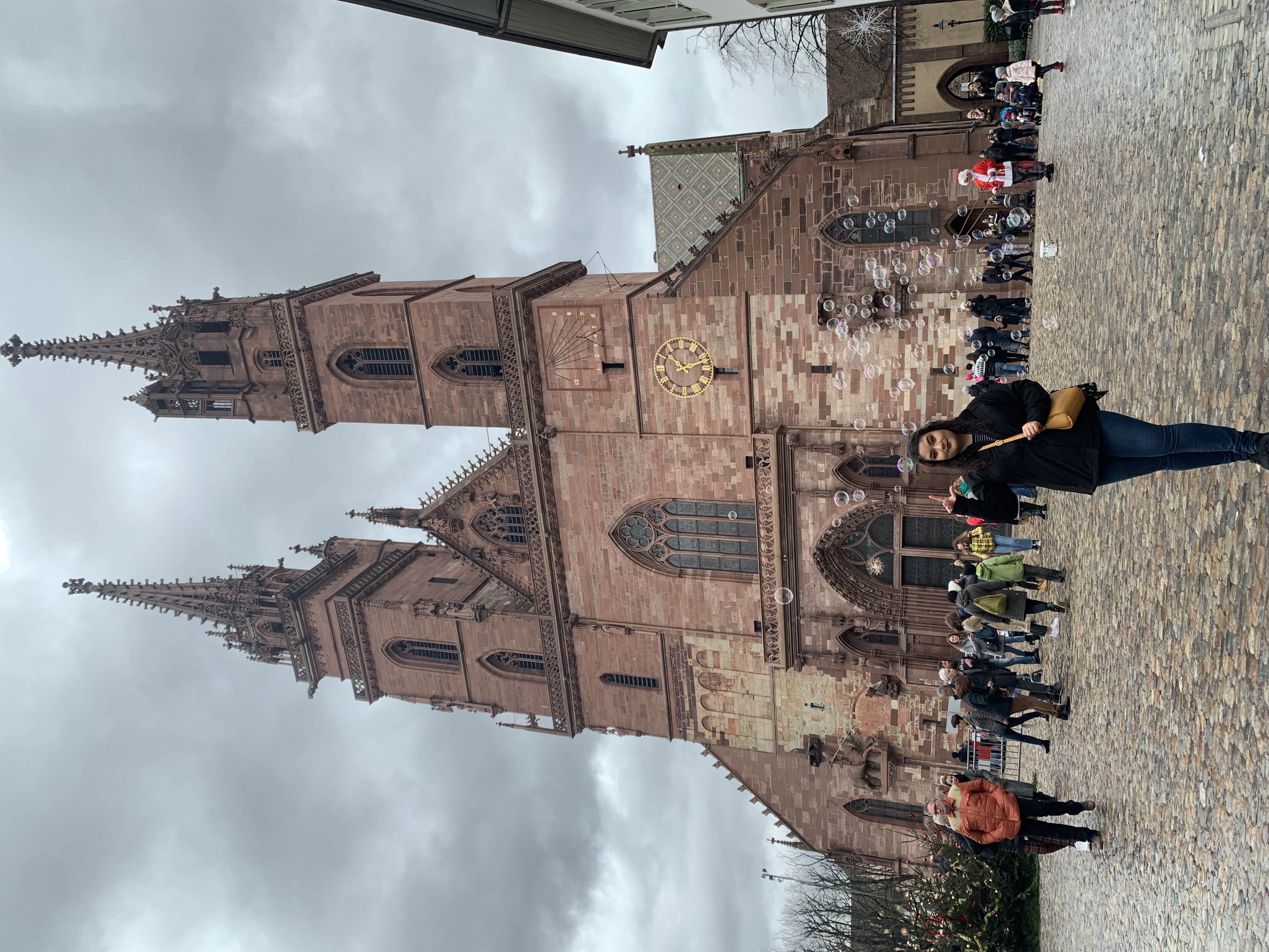 In front of the Basel Minister in Switzerland! Took a trip after the end of the semester with UCI student!