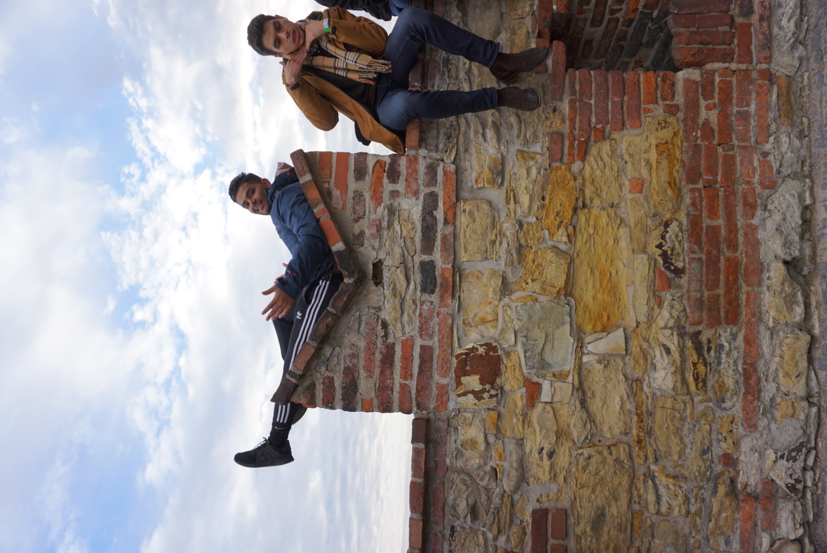 On a castle wall in Prague