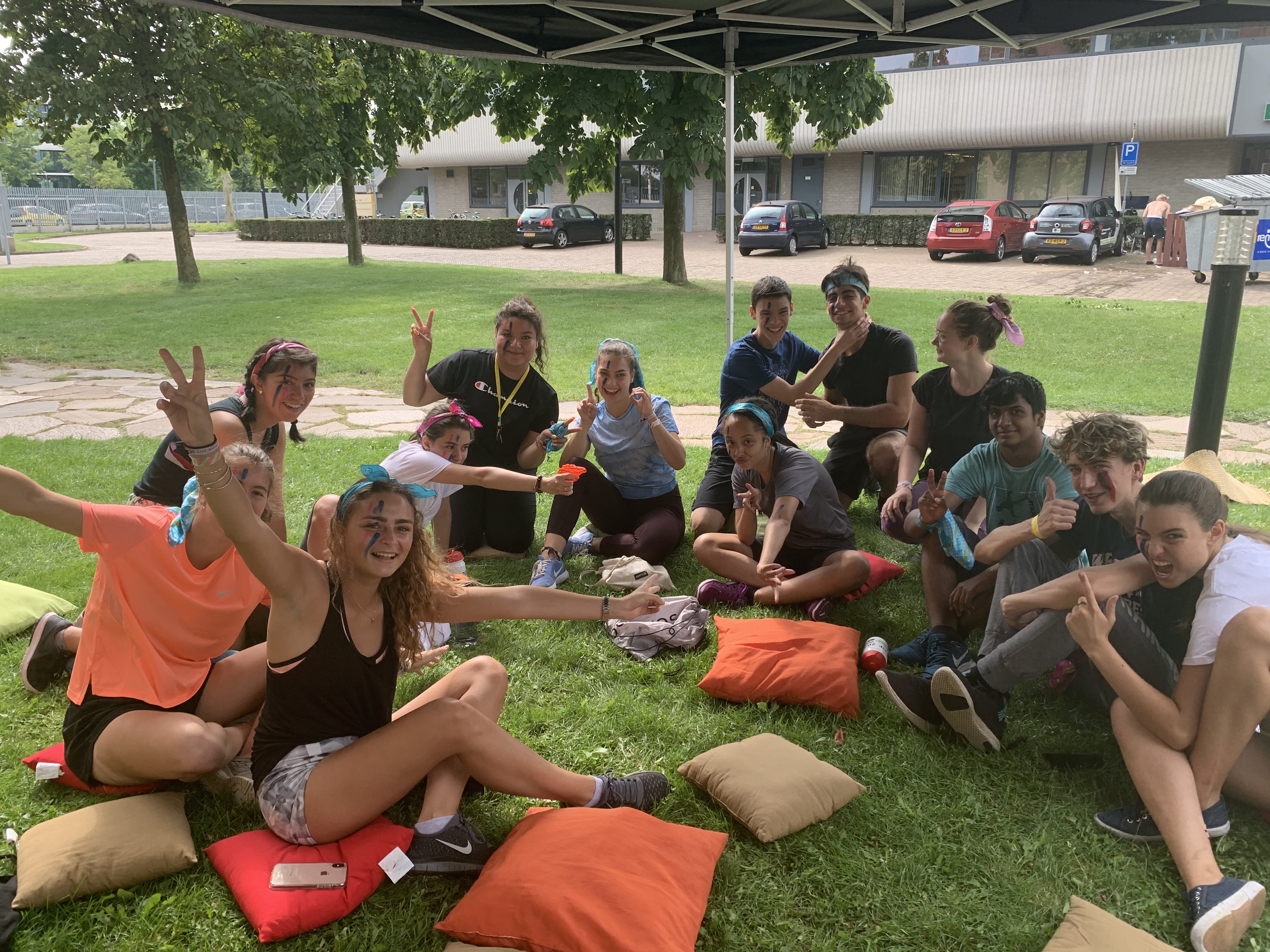 My UCU intro week family taking a break during Dutch Military Boot Camp! It was a challenging but rewarding day!