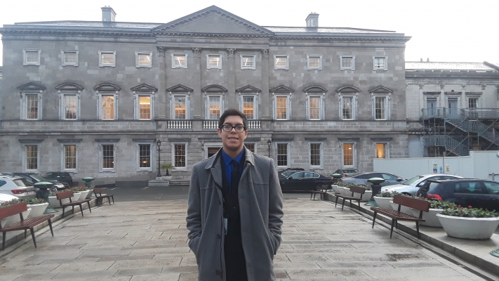 Thomas on the last day of his internship in the Oireachtas