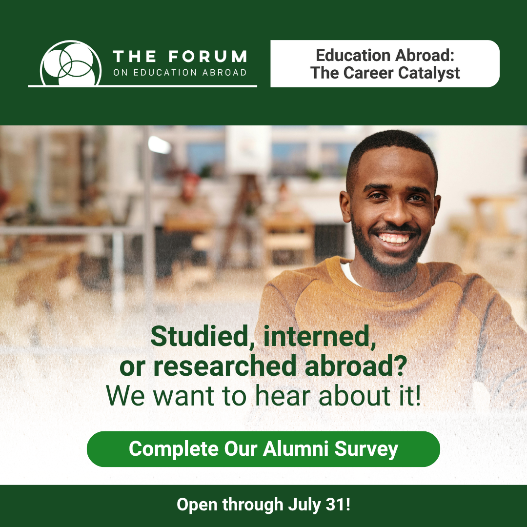 Forum on Education Abroad alumni survey flyer image