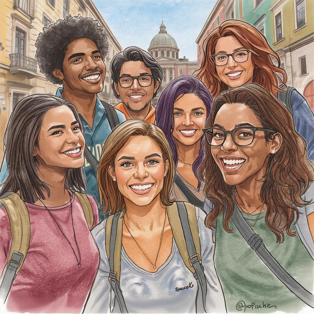 Students pictured abroad