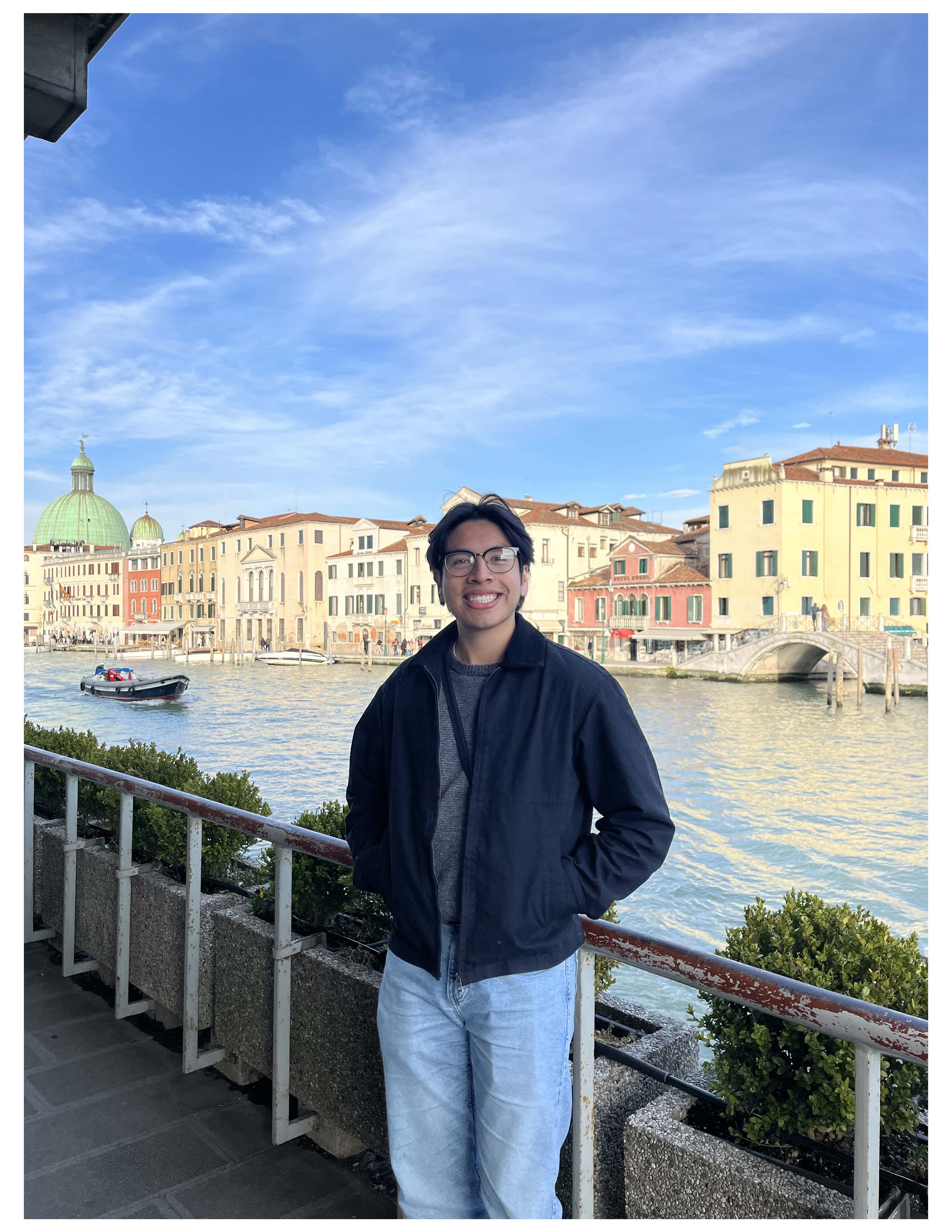 Leonardo standing alongside central Venice. With the main channel in the background!