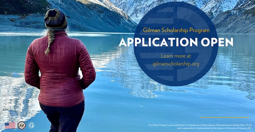 Announcement showing Gilman Scholarship now being open