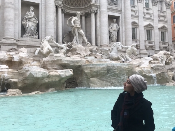 Jessica at the Trevi Fountain