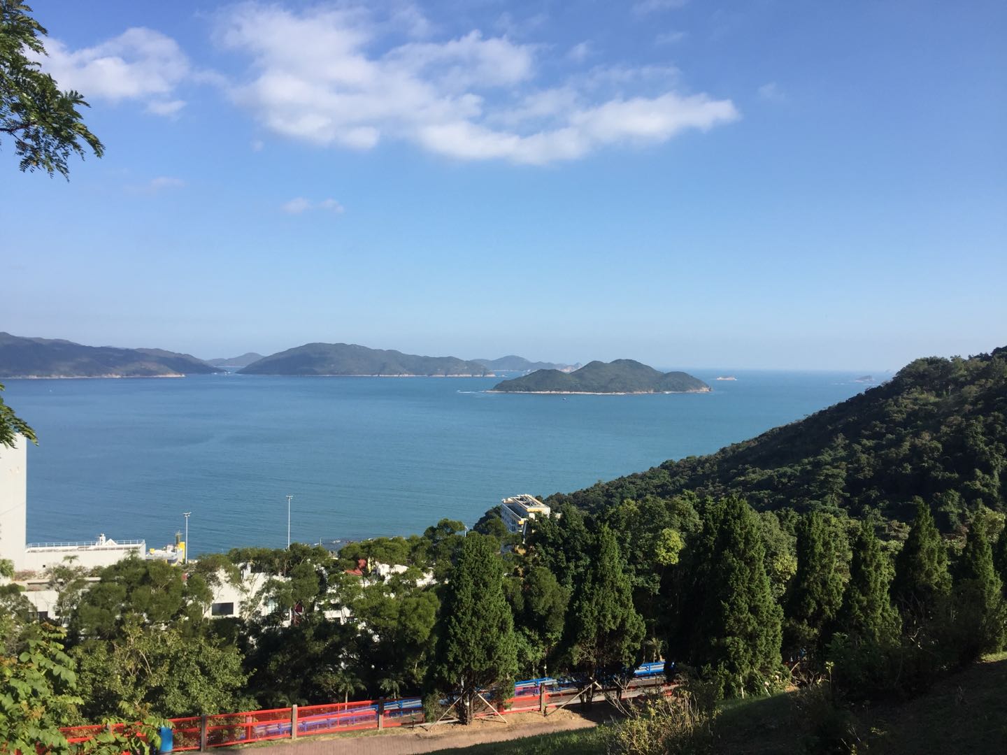 The view of HKUST . The school constructed near to the sea, so that we can see a fantastic view every day.